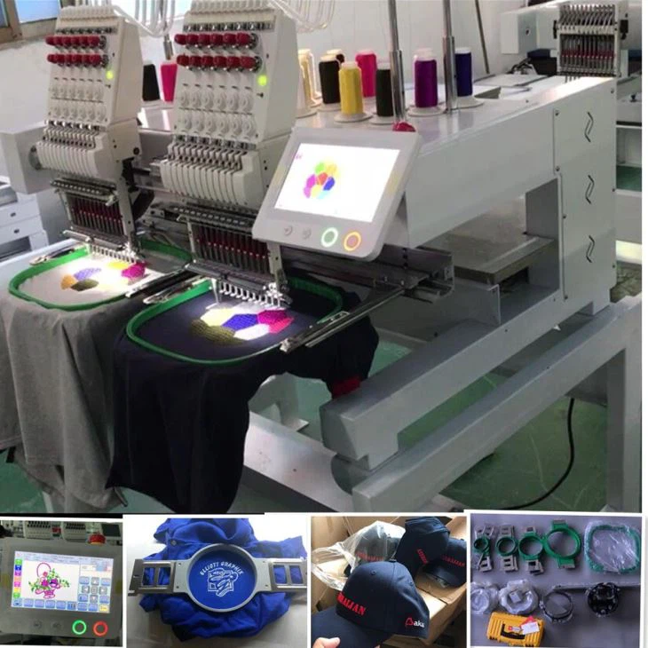 Newest 2 Heads Computer Embroidery Machines Industrial